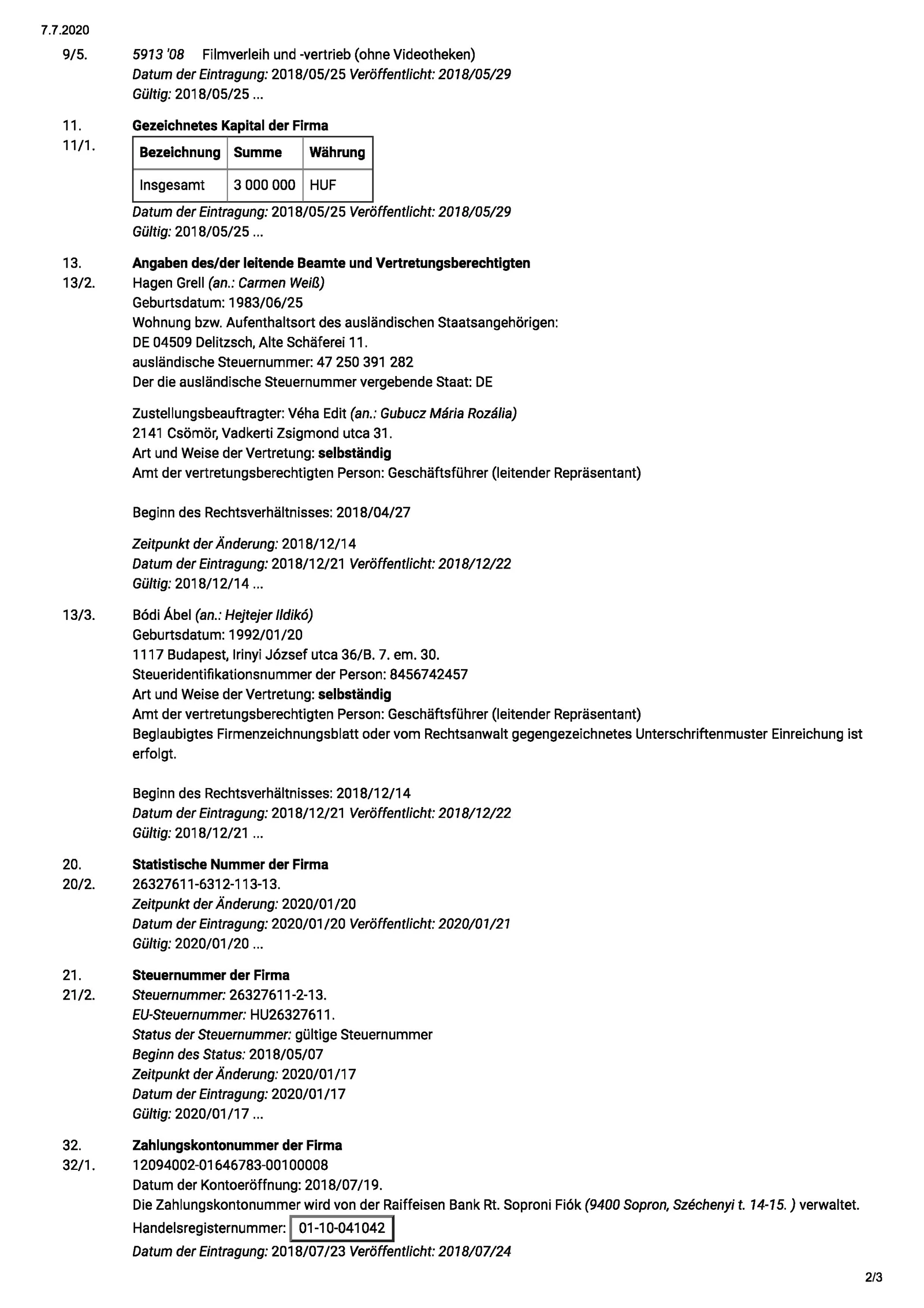 Hagen Grell, Frei3 Firmensitz Ungarn, Adresse Wohnort, Kolibri Felhök Média Kft, Alte Schäferei 11, 04509 Delitzsch, Carmen Weiß, Steuern, Handelsregister Hagen Grell, Frei3 Firmensitz Ungarn, Adresse Wohnort, Kolibri Felhök Média Kft, Alte Schäferei 11, 04509 Delitzsch, Carmen Weiß, Steuern, Handelsregister